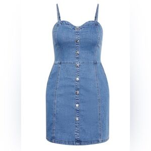 City Chic Blue Denim Mini Dress